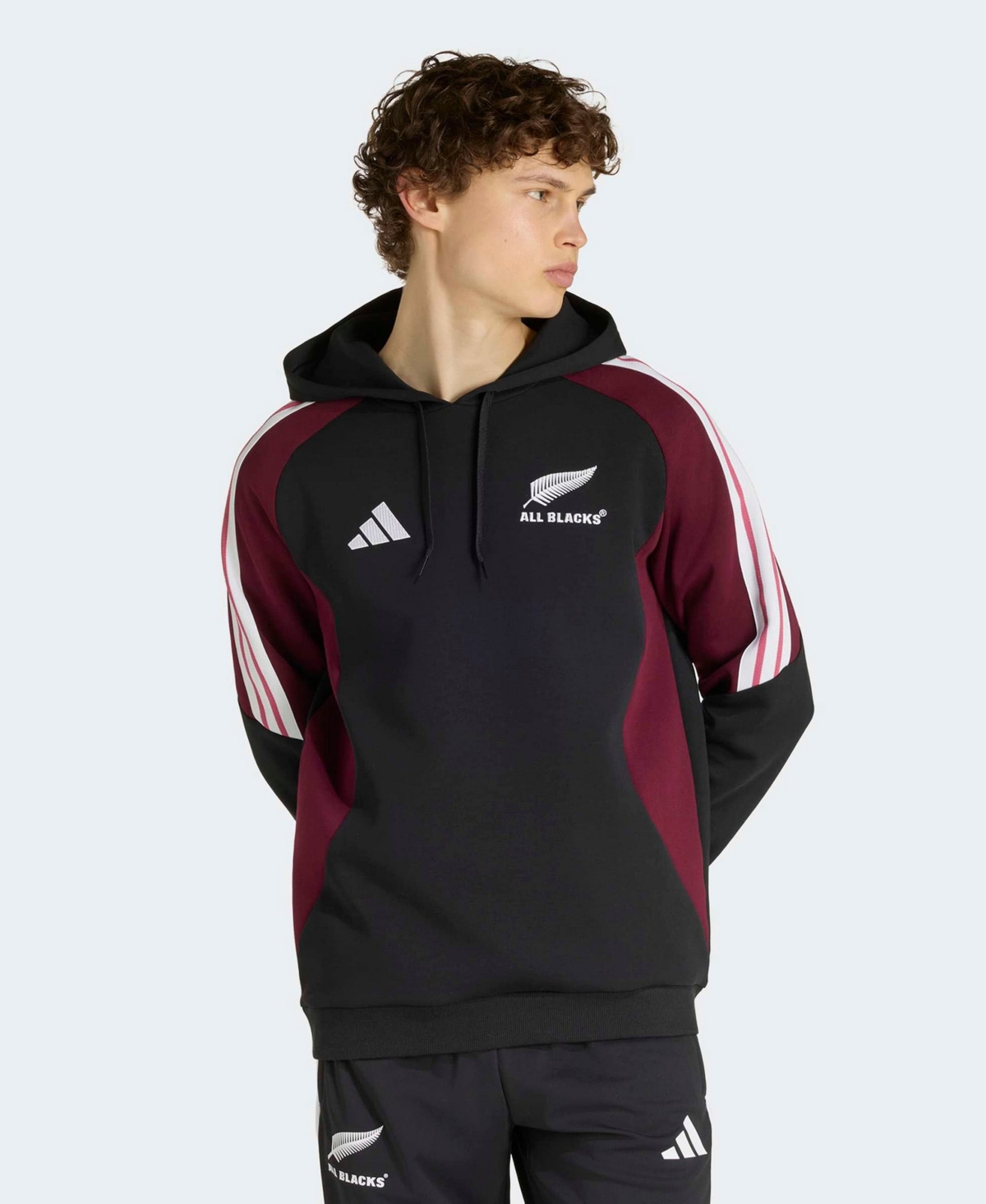 adidas Men's Black/Maroon All Blacks Hoodie - Black, Maroon