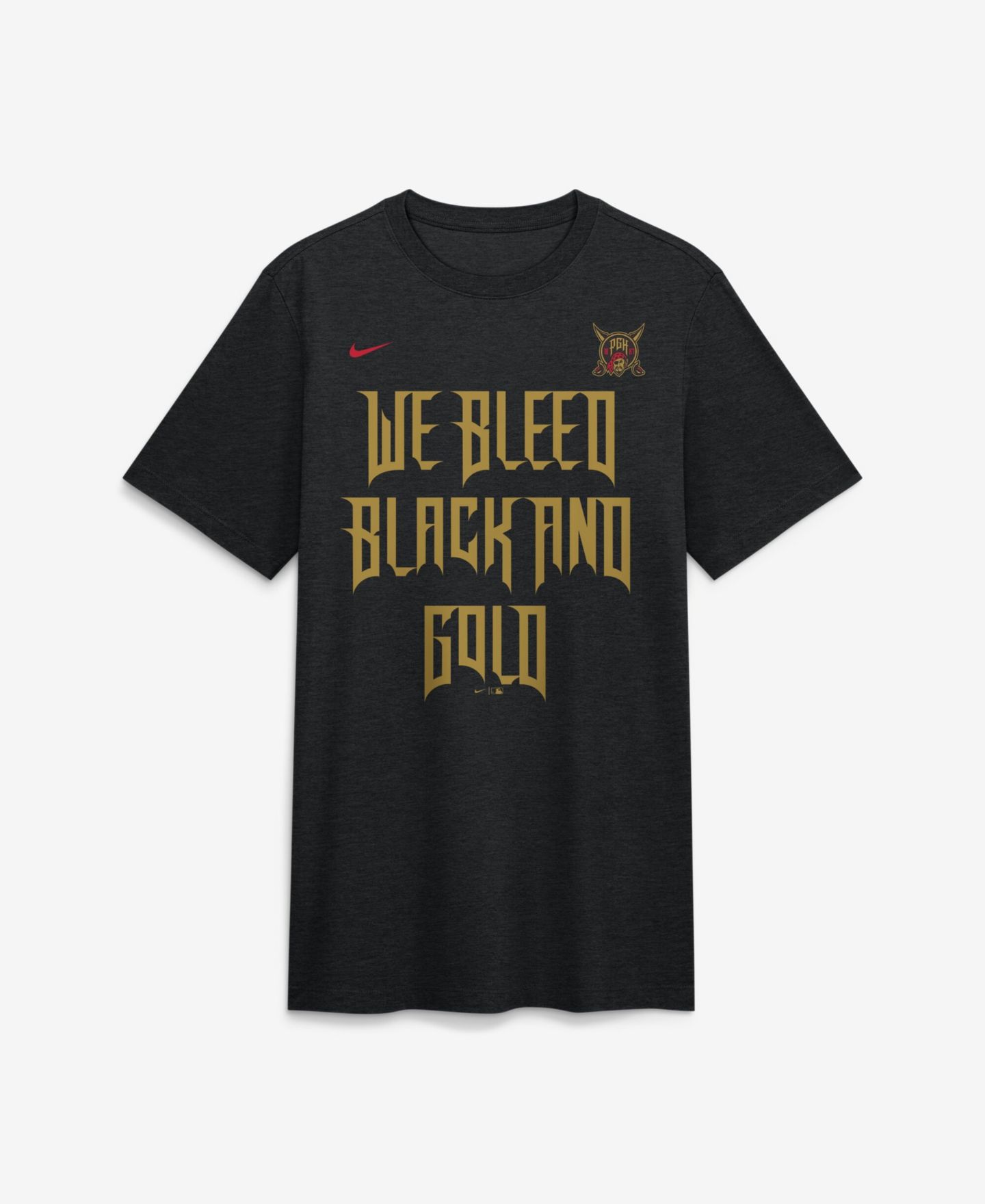 Мужская футболка Nike Heather Black Pittsburgh Pirates City Connect Legacy Tri-Blend — фото 3
