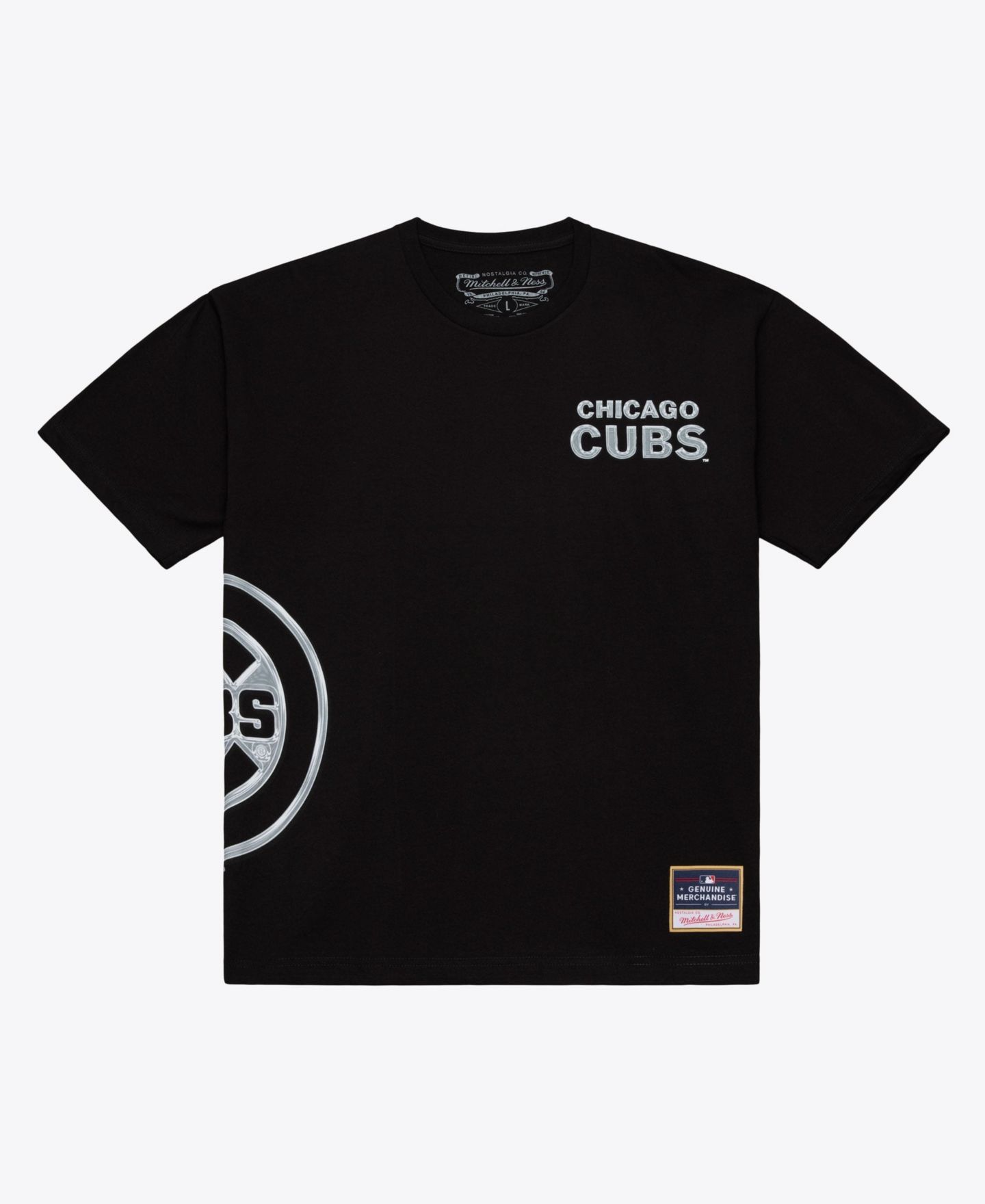 Мужская футболка Mitchell & Ness Black Chicago Cubs Chrome Heritage — фото 1