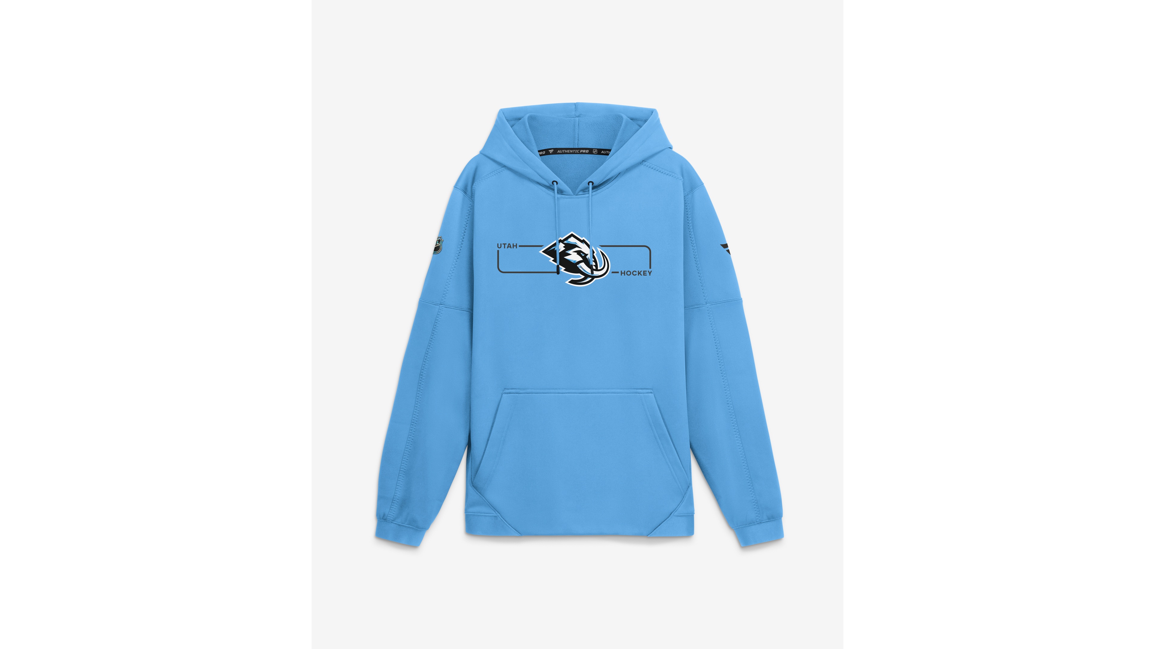 Fanatics Men's Light Blue Utah Mammoth Authentic Pro Rink Fleece Pullover Hoodie