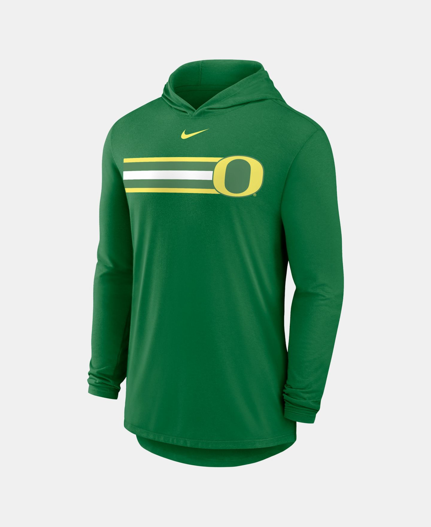 Мужская футболка Nike Green Oregon Ducks Primetime Pattern Tri-Blend Dri-FIT Long Sleeve Hooded — фото 2