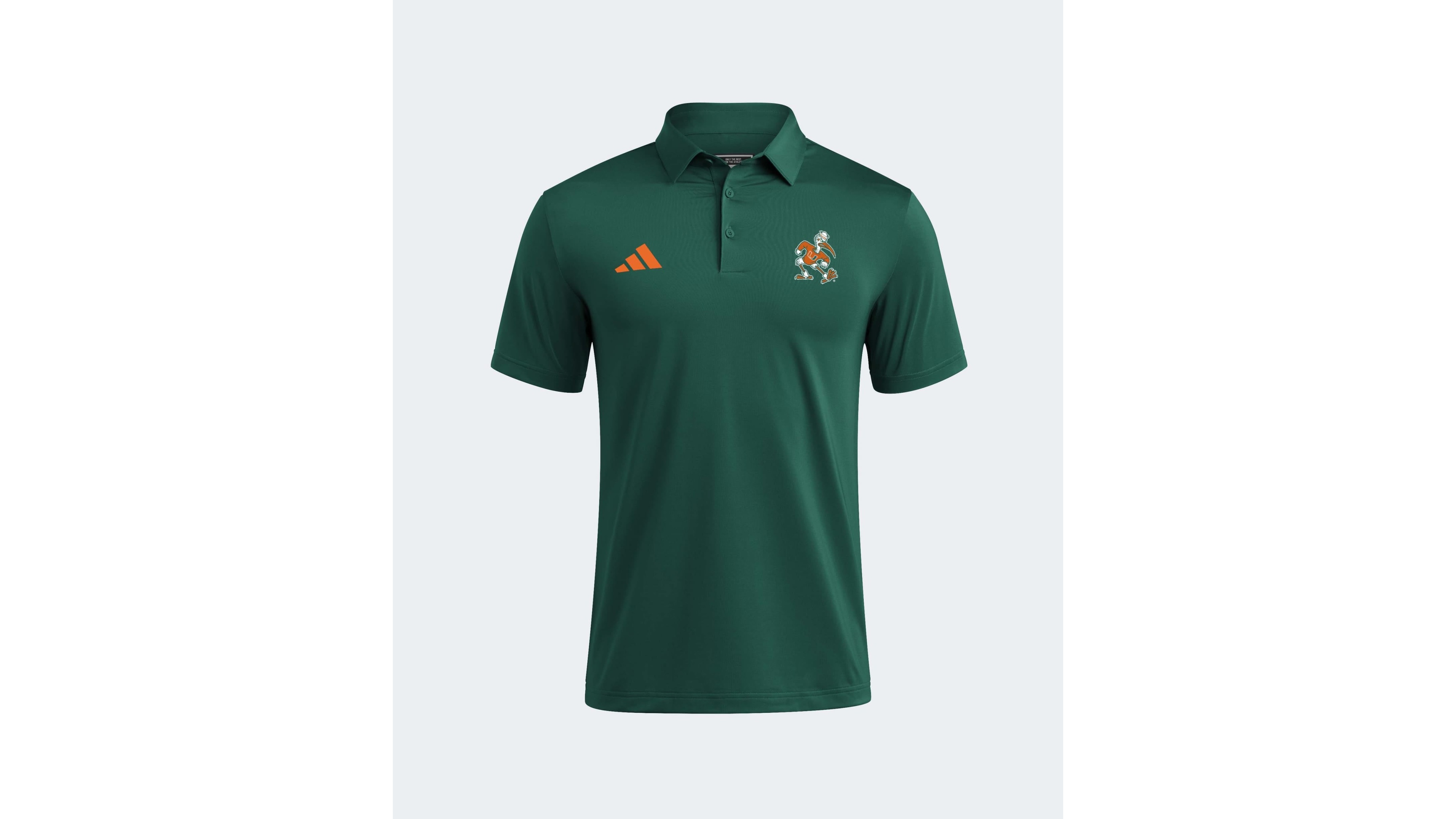 adidas Men's Green Miami Hurricanes Ultimate 365 Solid Polo shirt