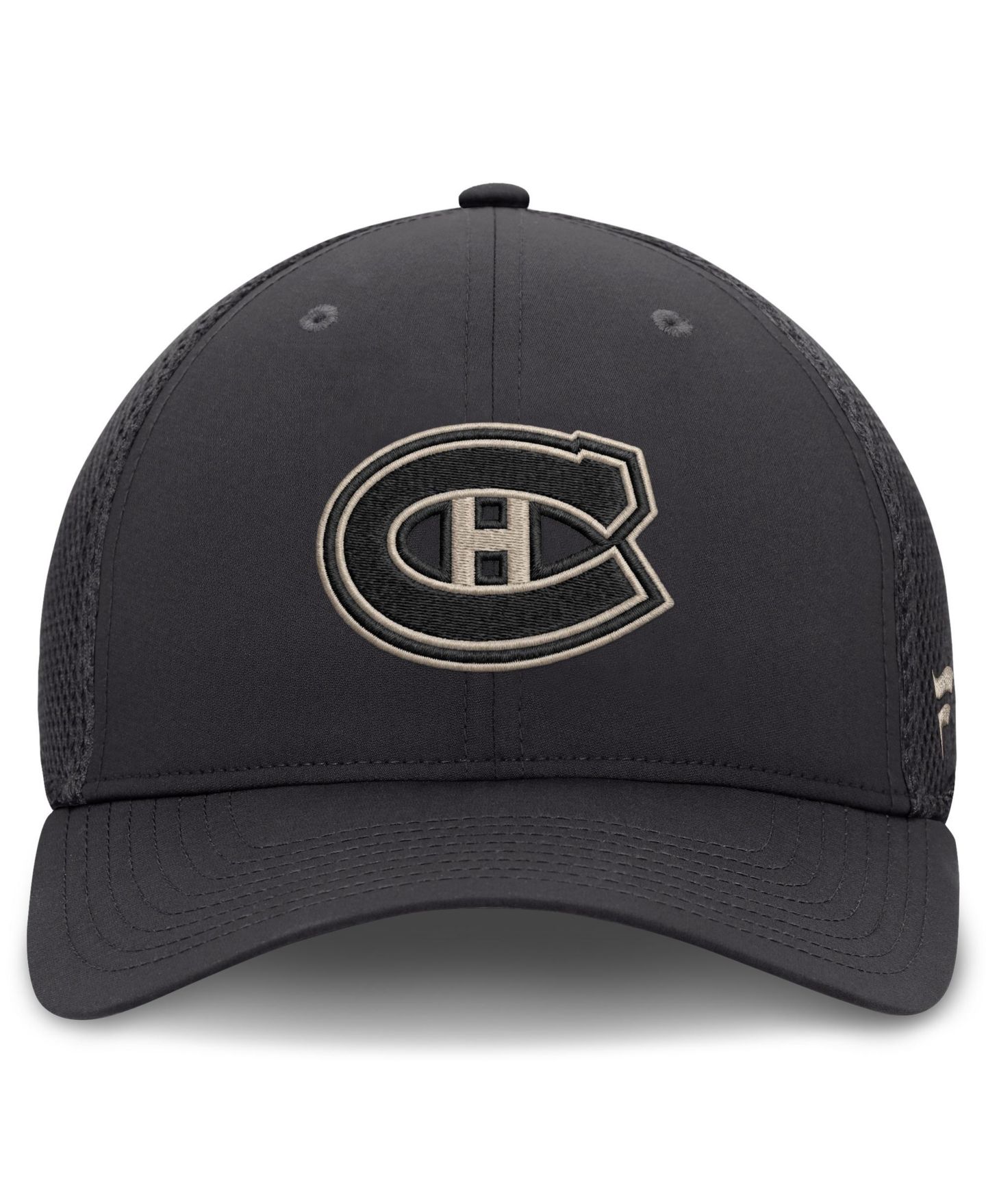 Мужской головной убор Fanatics Charcoal Montreal Canadiens Road Meshback Stretch Hat — фото 4