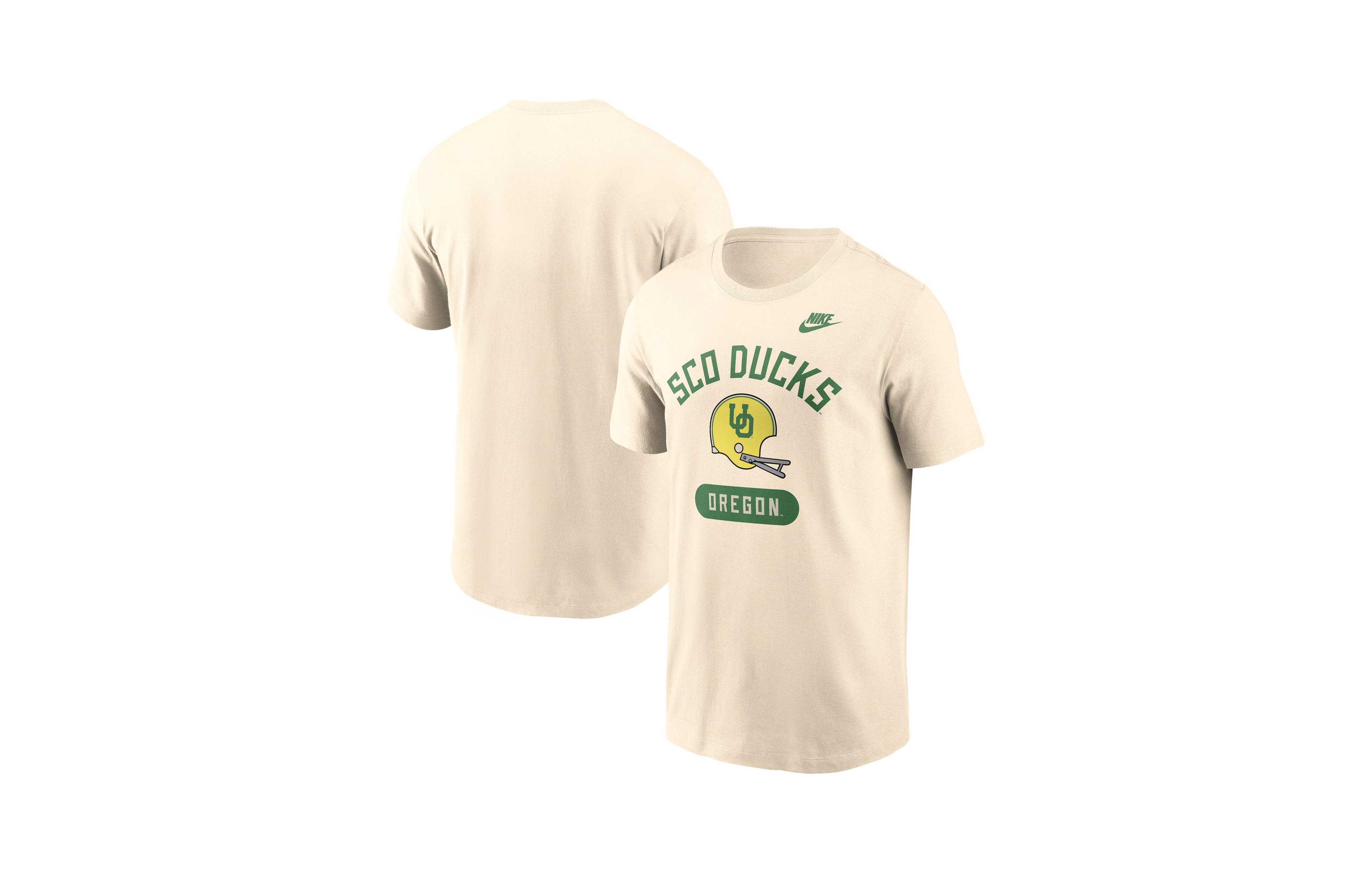 Nike Men's Natural Oregon Ducks Legacy Arch Helmet T-Shirt