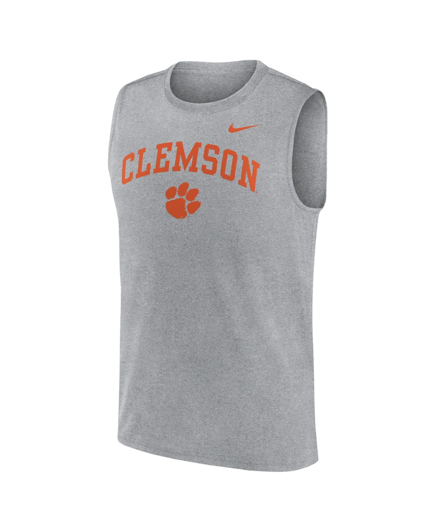 Мужской топ Nike Heather Gray Clemson Tigers Primetime Legend Arch Dri-FIT Muscle — фото 2