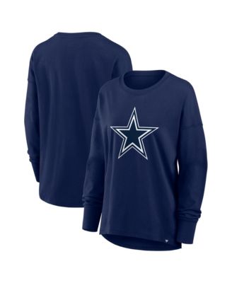 Women's Navy Dallas Cowboys Relaxed Hip Essential Long Sleeve T-Shirt
