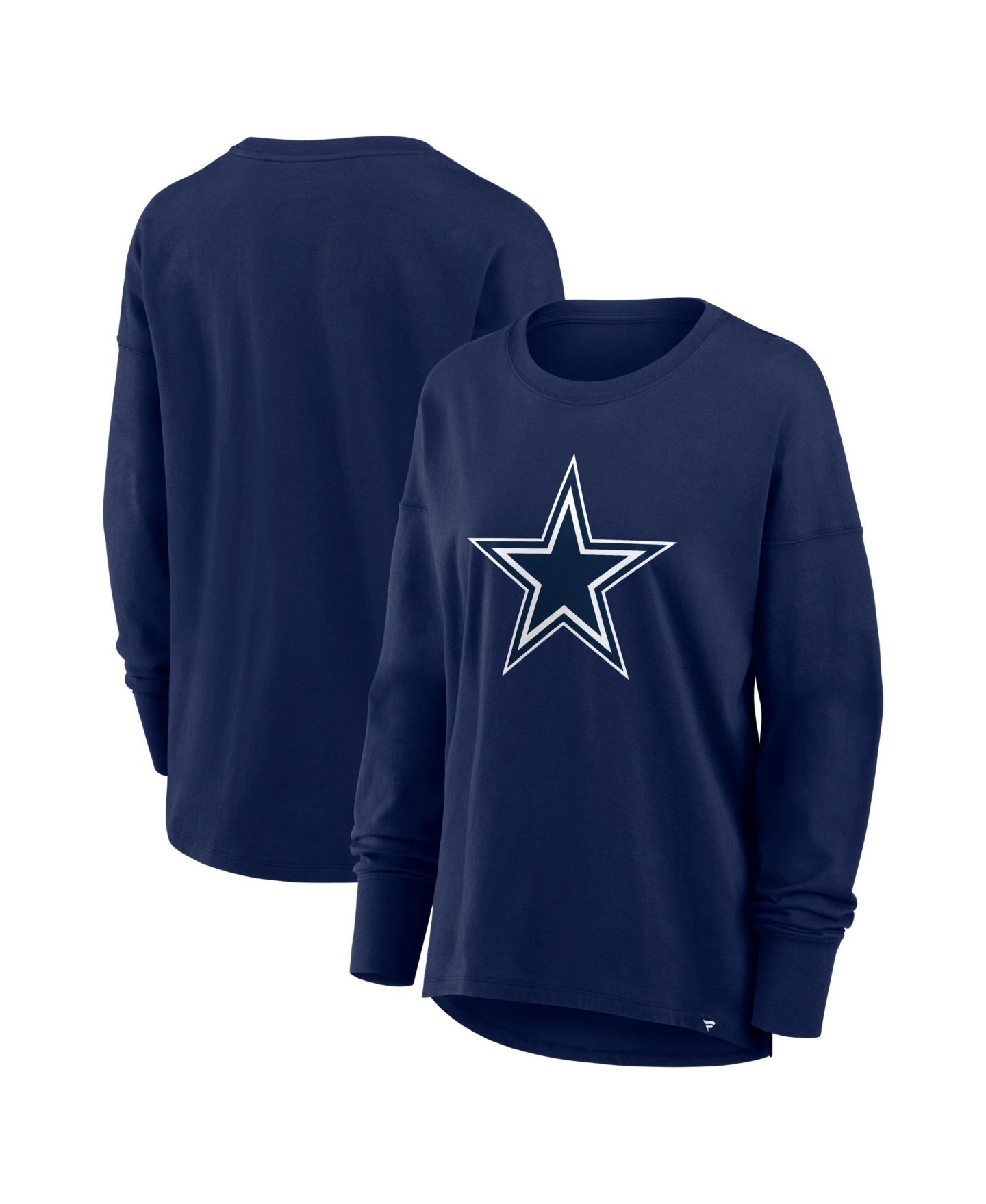 Женская футболка Fanatics Navy Dallas Cowboys Relaxed Hip Essential Long Sleeve — фото 1