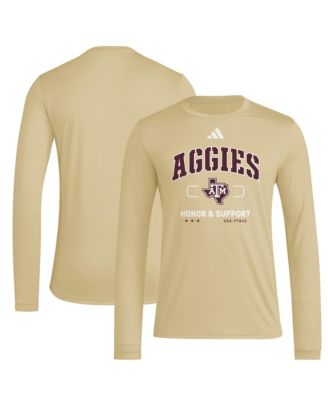Men's  Beige Texas A&M Aggies Honor & Support Pregame Long Sleeve T-Shirt
