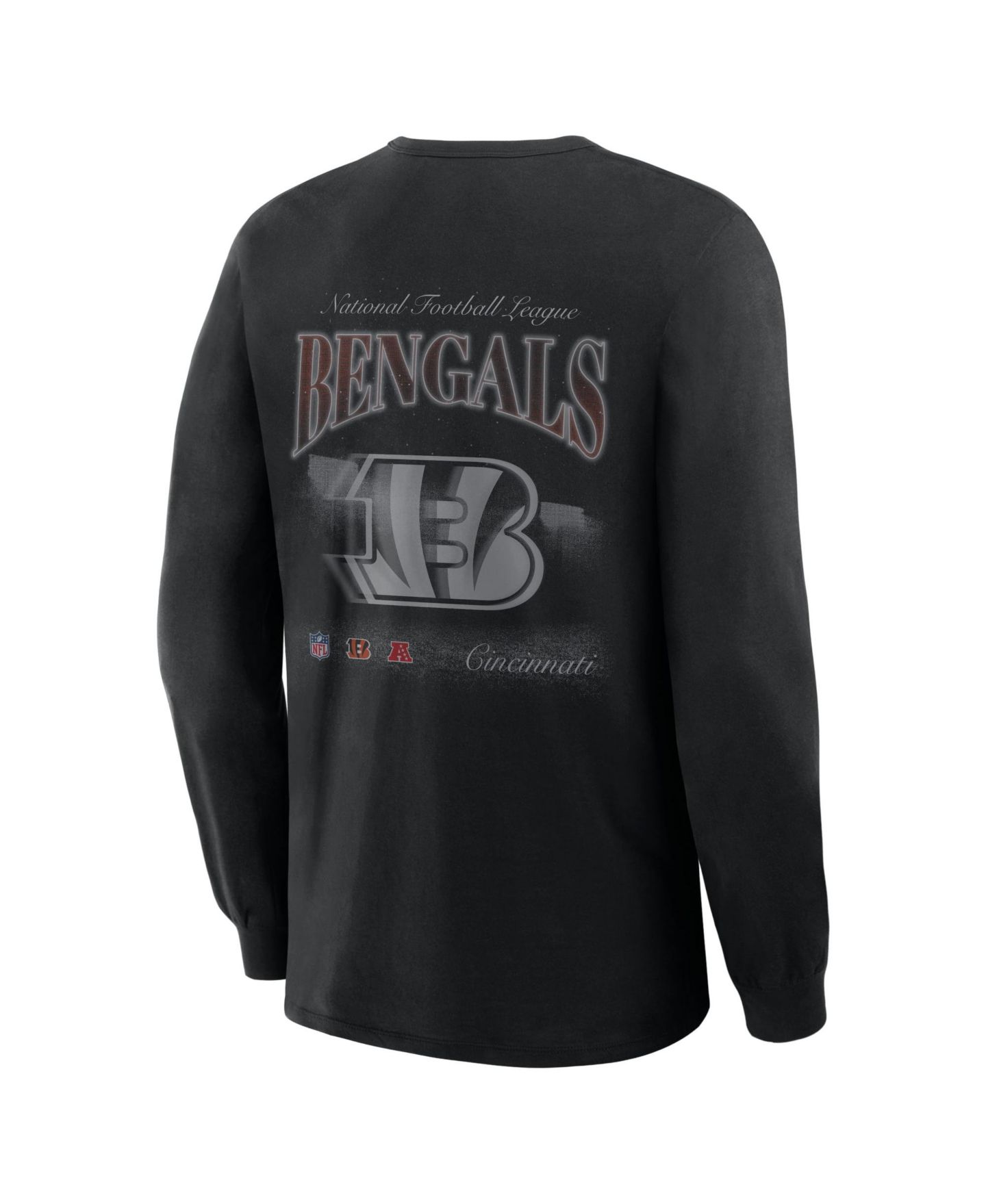 Мужская футболка Fanatics Black Cincinnati Bengals Midnight Falls Long Sleeve — фото 4