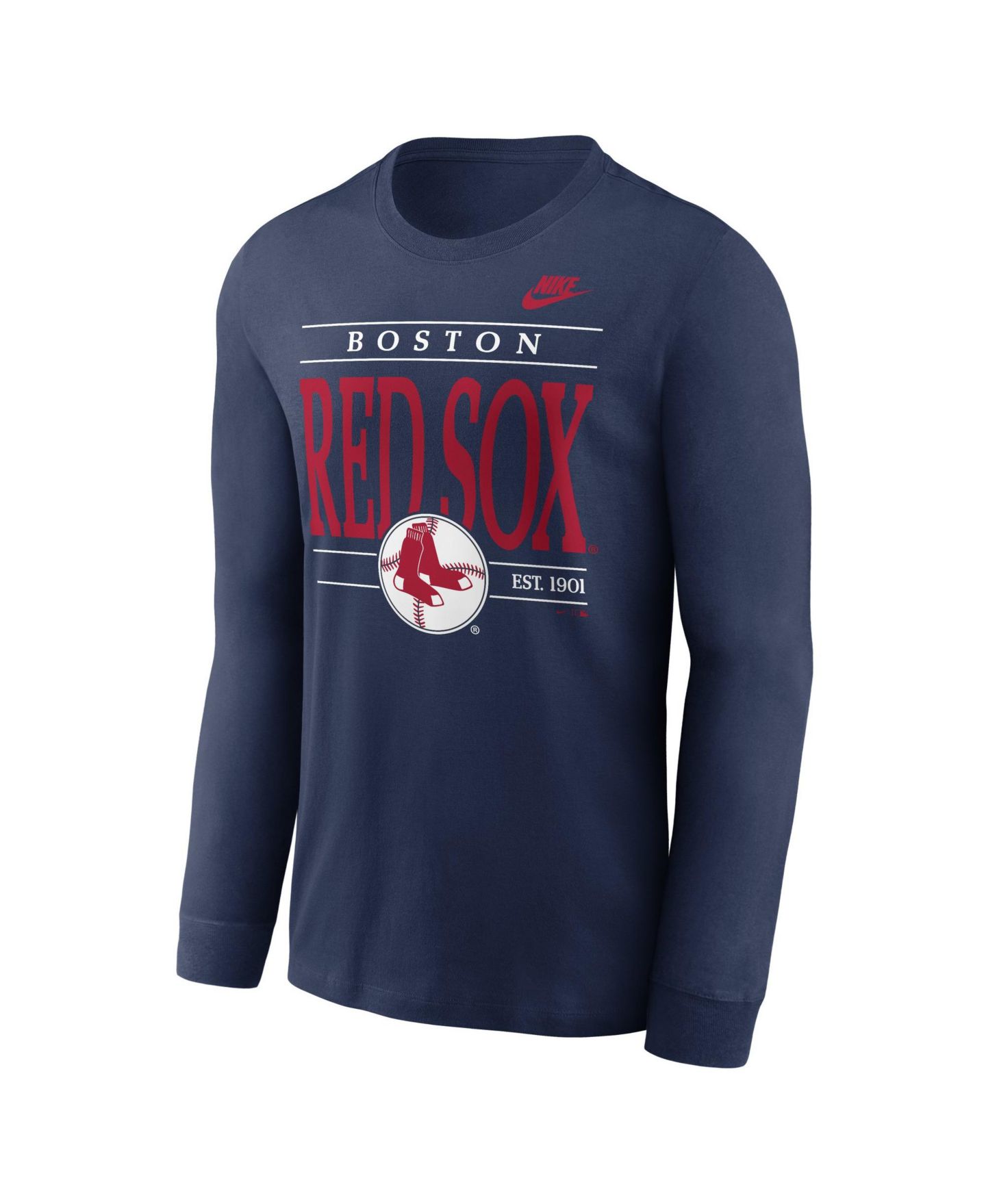 Мужская футболка Nike Navy Boston Red Sox Cooperstown Graphic Long Sleeve — фото 4