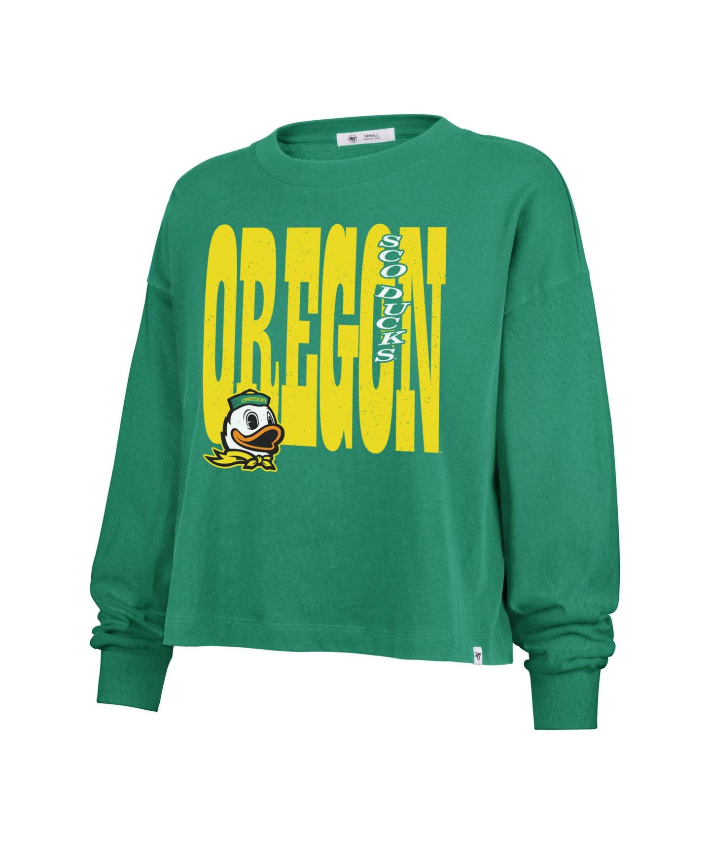 Женская футболка '47 Brand Kelly Green Oregon Ducks Stacked Sydney Long Sleeve — фото 3