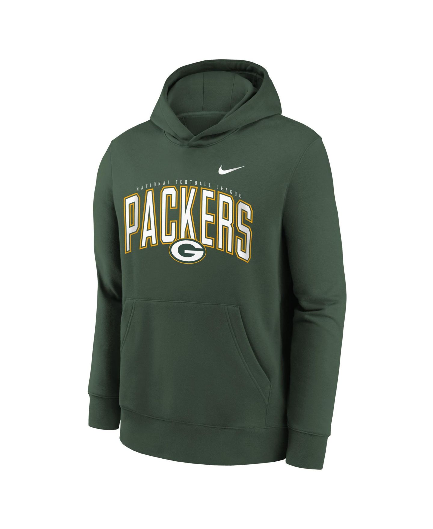 Детское худи Nike Green Green Bay Packers Logo Arch Fleece — фото 3