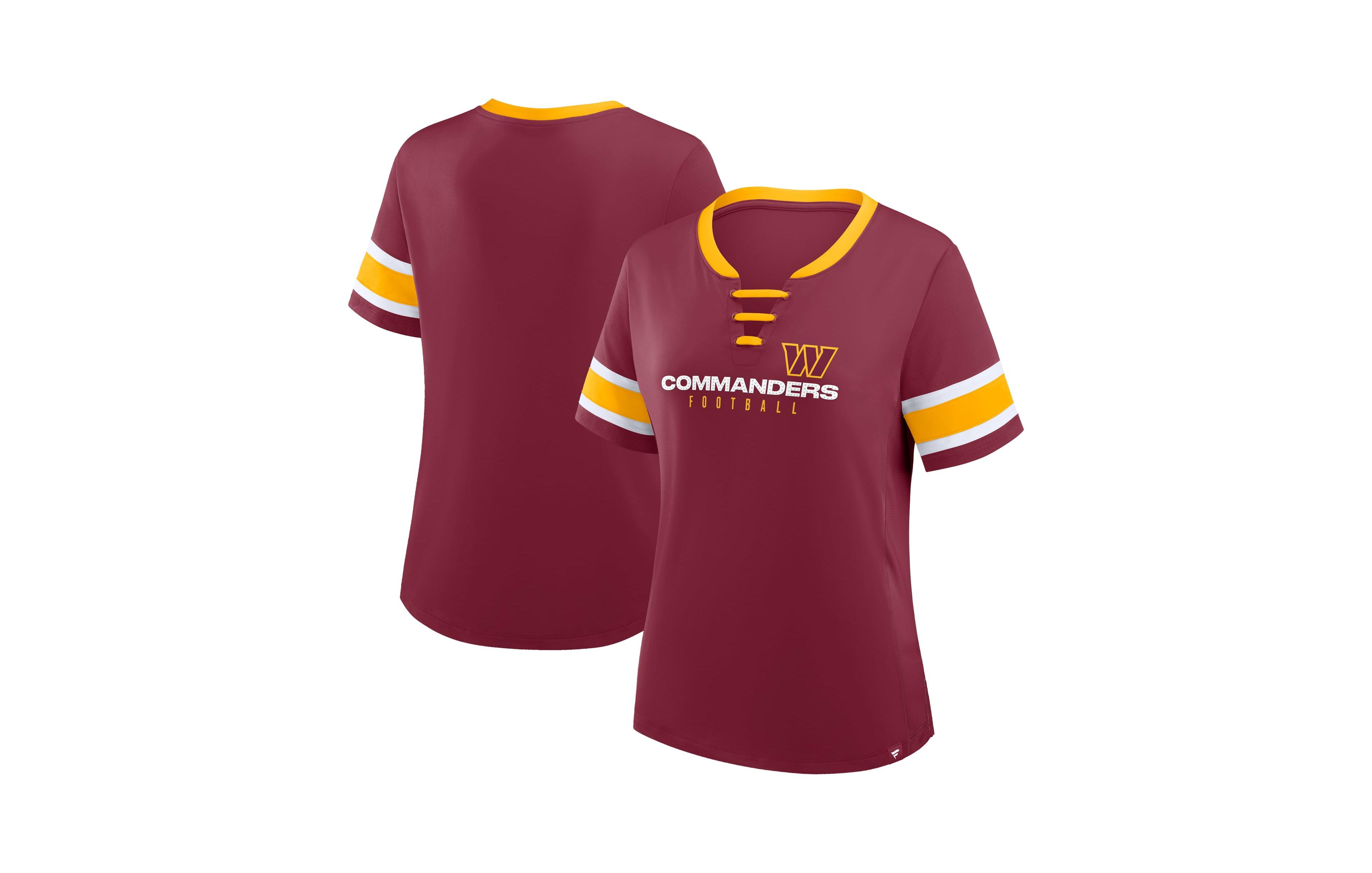 Fanatics Women's Burgundy Washington Commanders Redzone Draw Play Athena Lace-Up T-Shirt