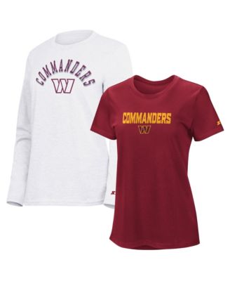 Women's  Burgundy/Ash Washington Commanders Short Sleeve & Long Sleeve T-Shirt Combo Pack