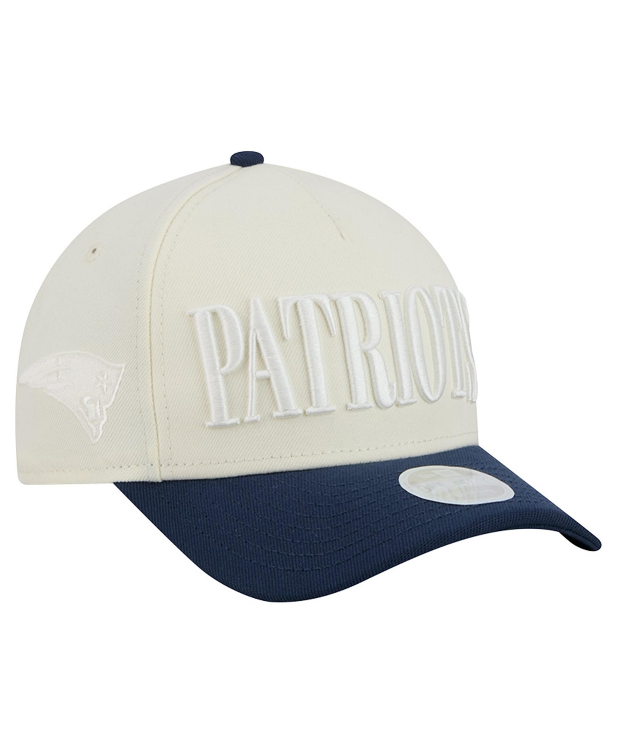 New Era Women's Cream/Navy New England Patriots Tonal A-Frame 9FORTY Adjustable Hat