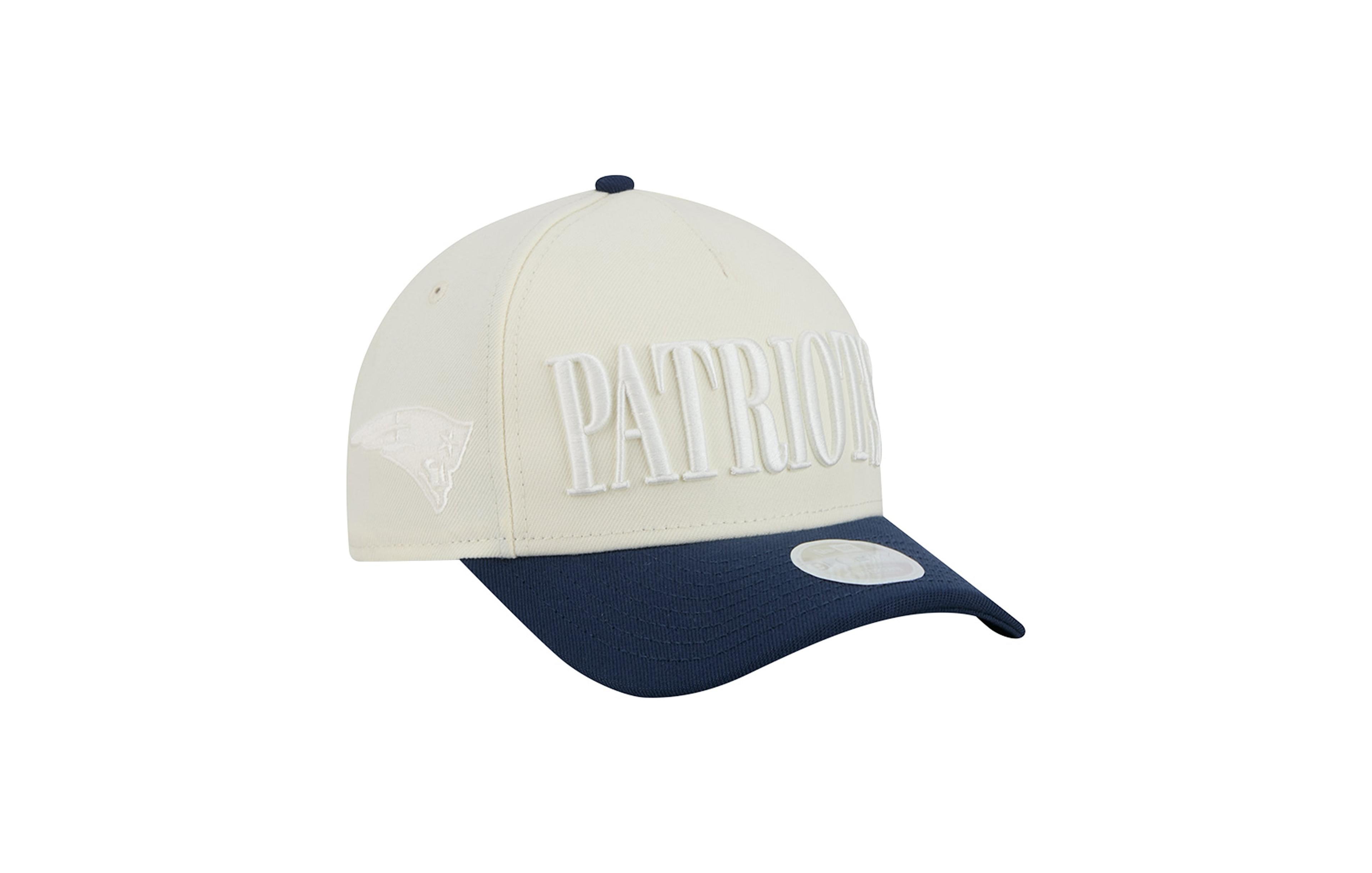 New Era Women's Cream/Navy New England Patriots Tonal A-Frame 9FORTY Adjustable Hat
