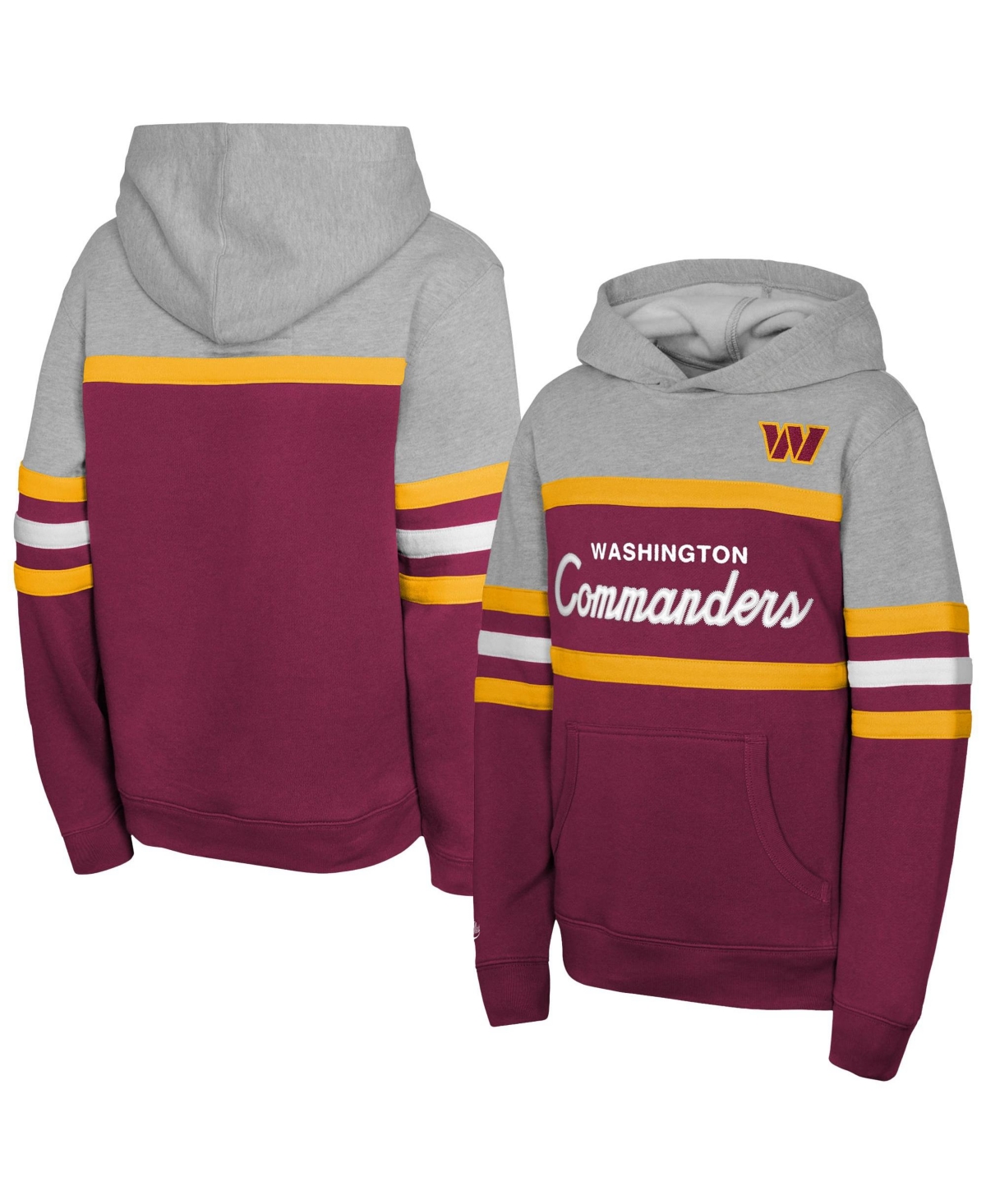 Mitchell & Ness Big Boys and Girls Burgundy Washington Commanders Throwback Head Coach Pullover Hoodie