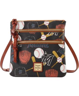 Miami Marlins Game Day Triple Zip Crossbody Purse