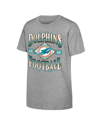 Big Boys and Girls Heather Gray Miami Dolphins NFL Of Days Past T-Shirt