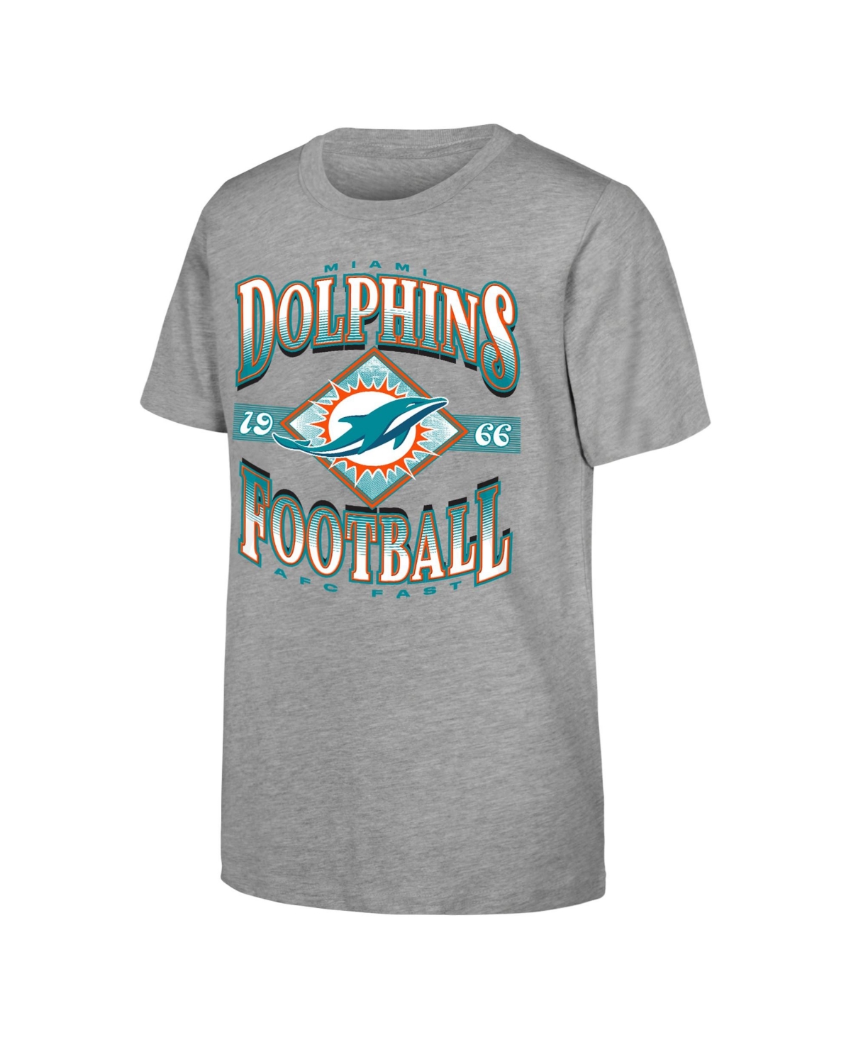 Outerstuff Big Boys and Girls Heather Gray Miami Dolphins Nfl Of Days Past T-Shirt - Heather Gray