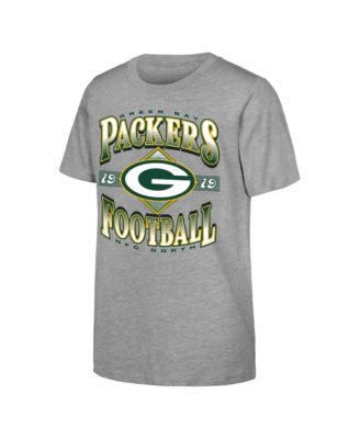 Big Boys and Girls Heather Gray Green Bay Packers NFL Of Days Past T-Shirt
