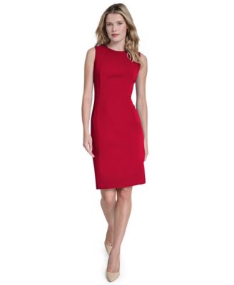 Women's Sleeveless Jewel Neck Knee-Length Dress
