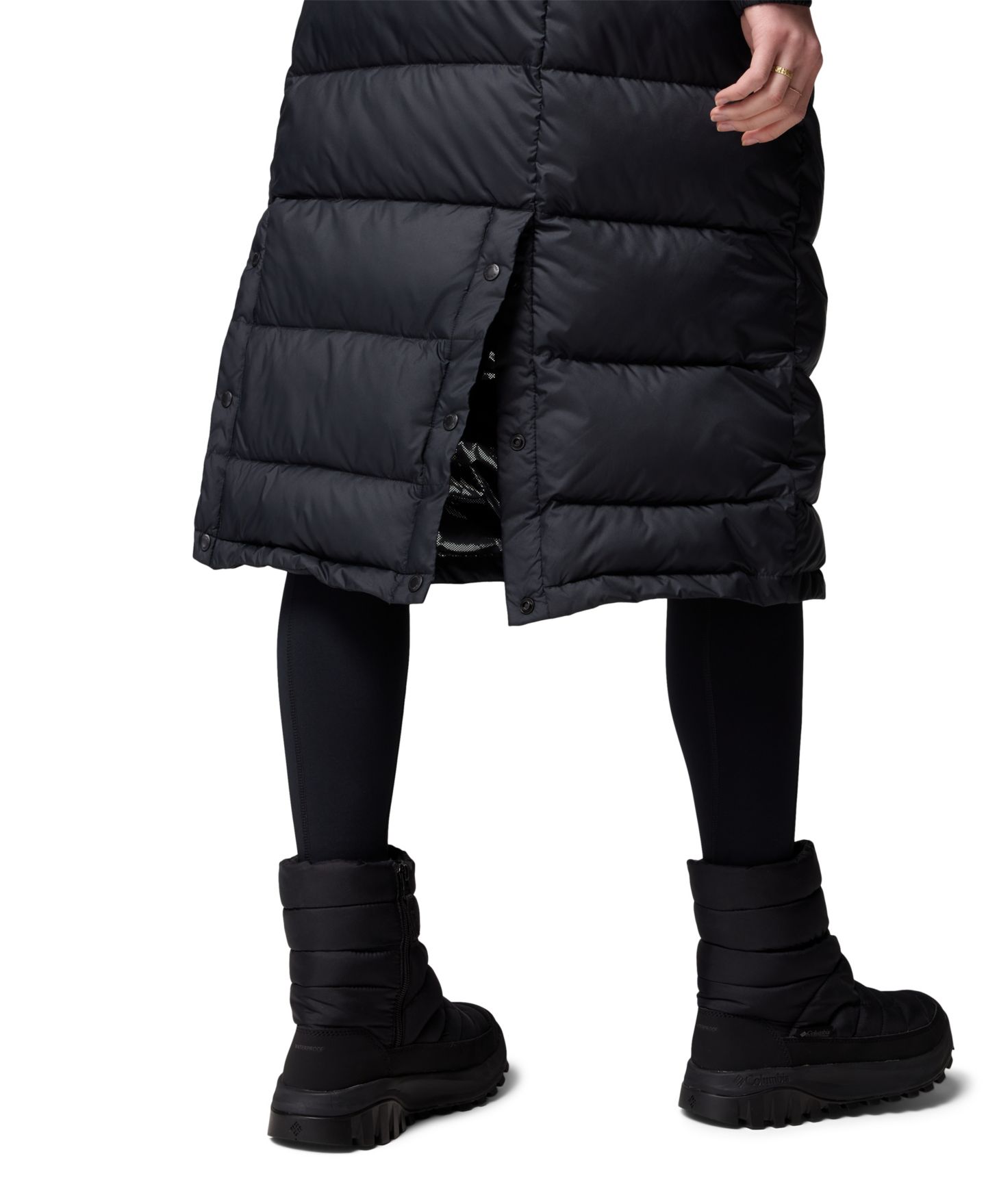 Женская куртка Columbia Pike Lake III Long Hooded Puffer, цвет: Чёрный — фото 7