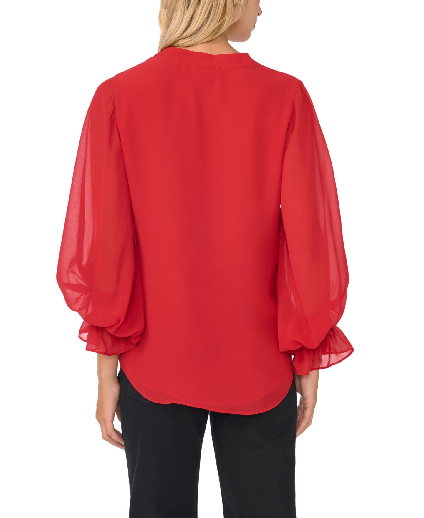 Женский топ Vince Camuto Split-Neck Long-Sleeve Top, цвет: Красный — фото 5
