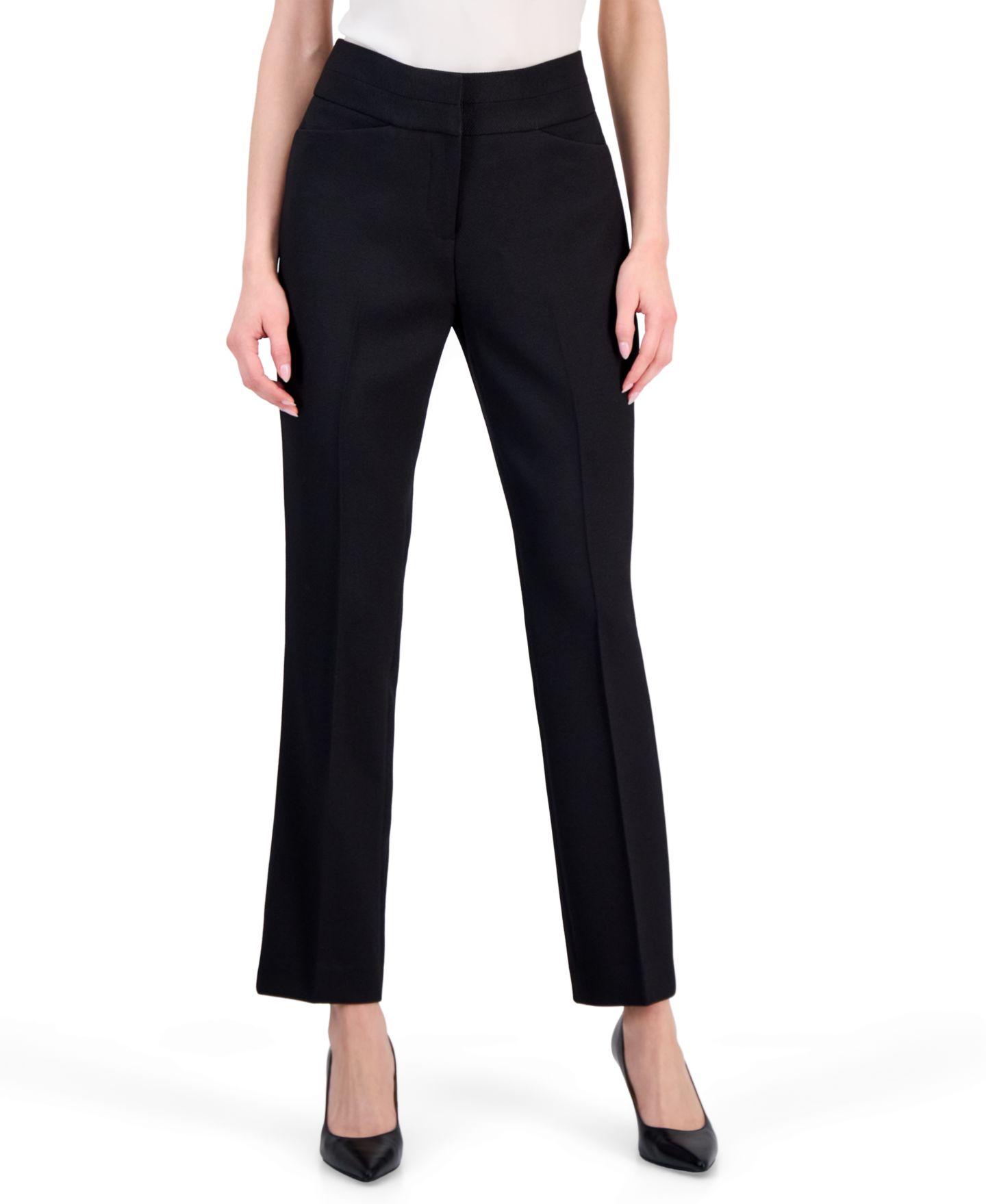 Женские брюки Tahari ASL Flared-Leg Mid-Rise, цвет: Чёрный — фото 4