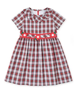 Girls' 4-16 Plaid Knee-Length Short-Sleeve Dress