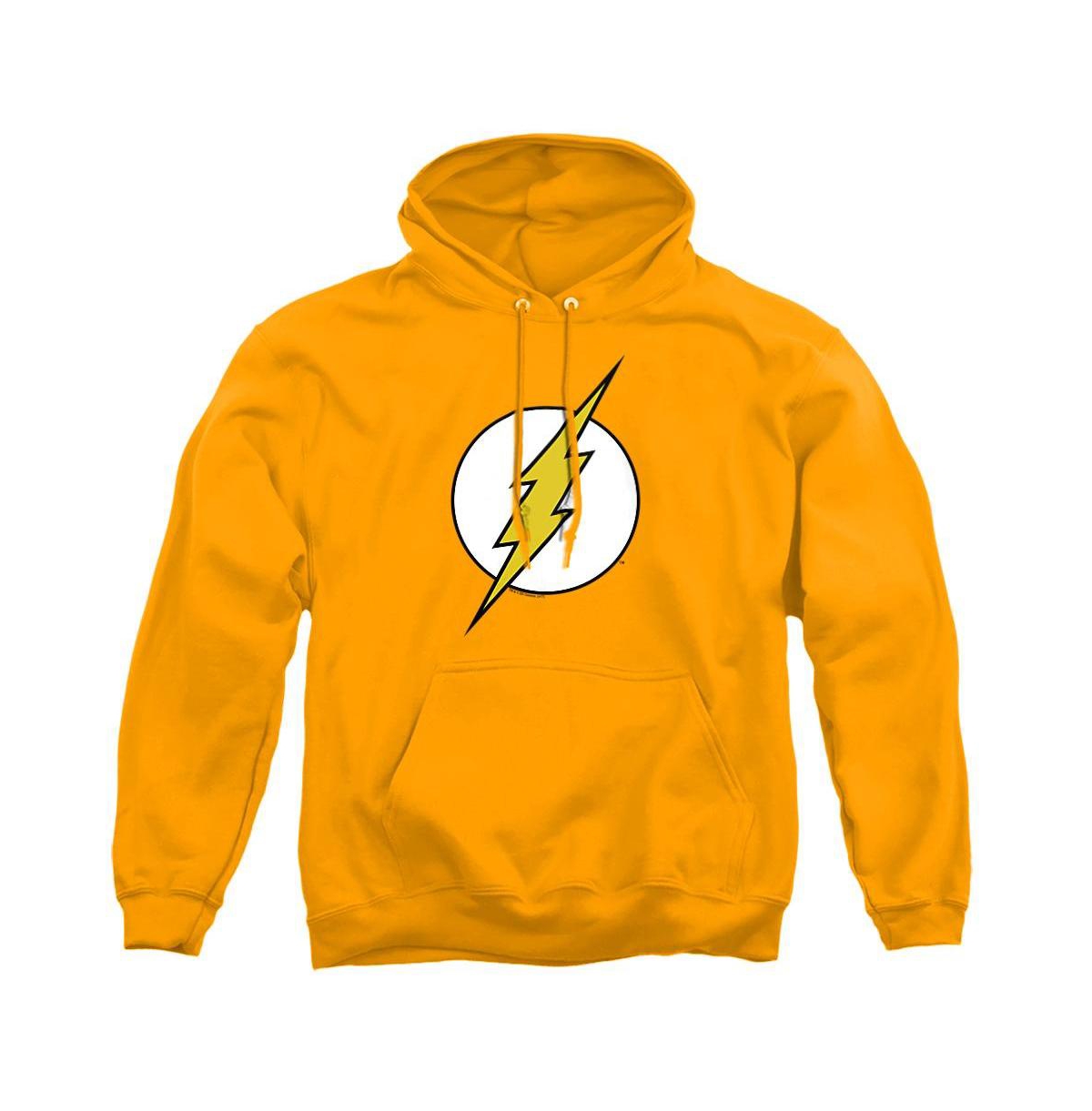 Flash Men's The Lightning Bolt Logo Graphic Kangaroo-Pocket Hoodie - Gold