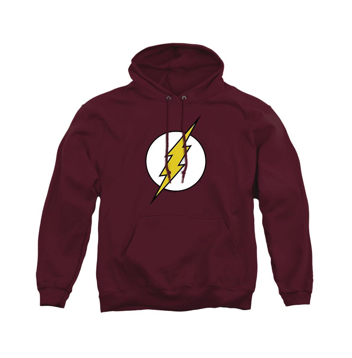 Flash Men's The Lightning Bolt Logo Graphic Kangaroo-Pocket Hoodie - Maroon