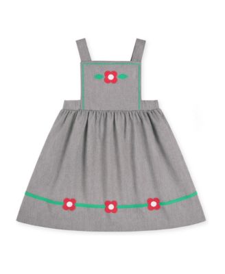 Girls' 4-6x Fit & Flare Flower-Applique Jumper
