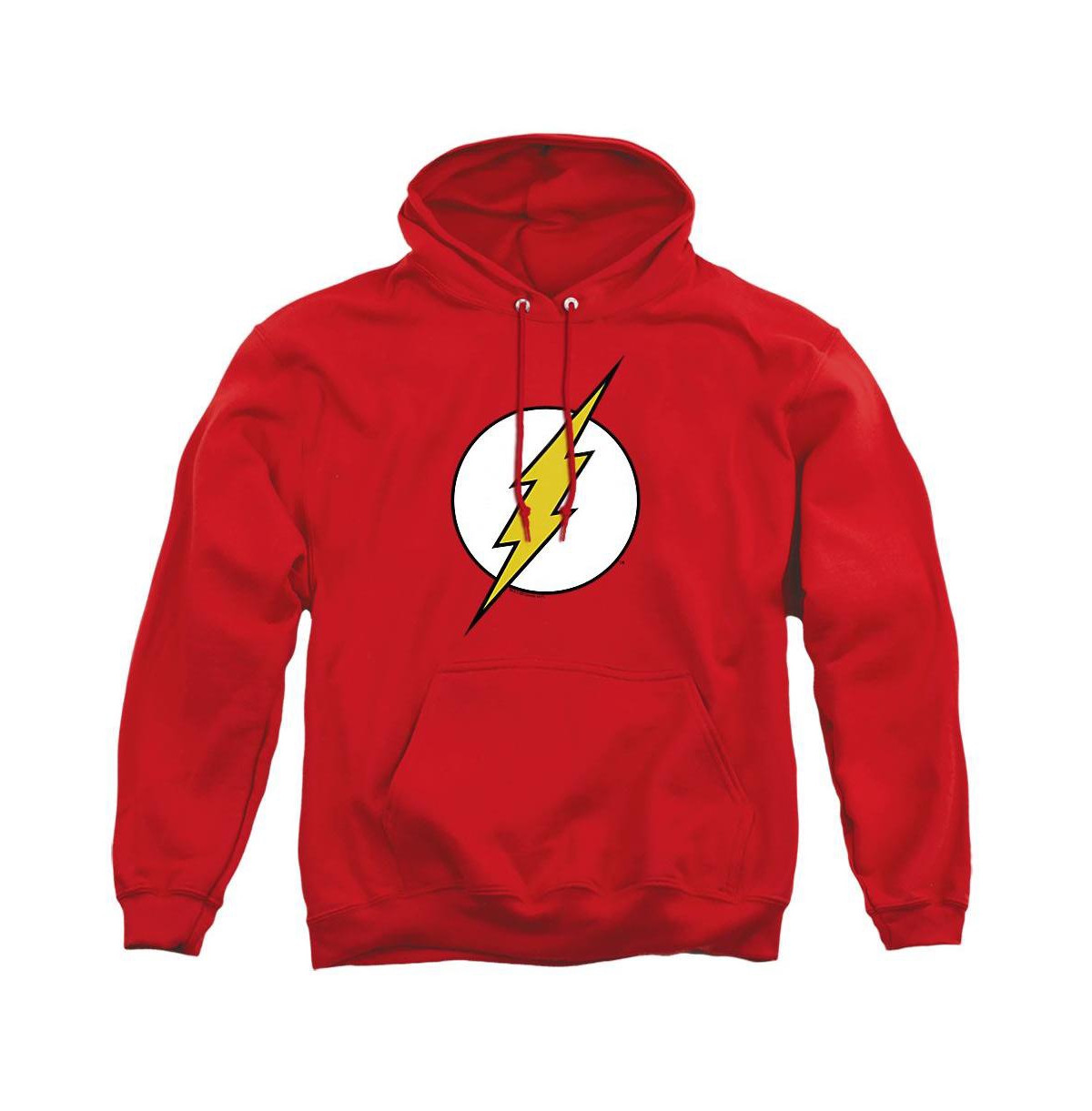 Flash Men's The Lightning Bolt Logo Graphic Kangaroo-Pocket Hoodie - Red
