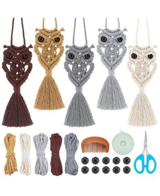 5pieces Owl Macrame Wall Hanging Kit For Adults Beginners Boho Diy Craft Supplies With Video Tutorials Home Decor