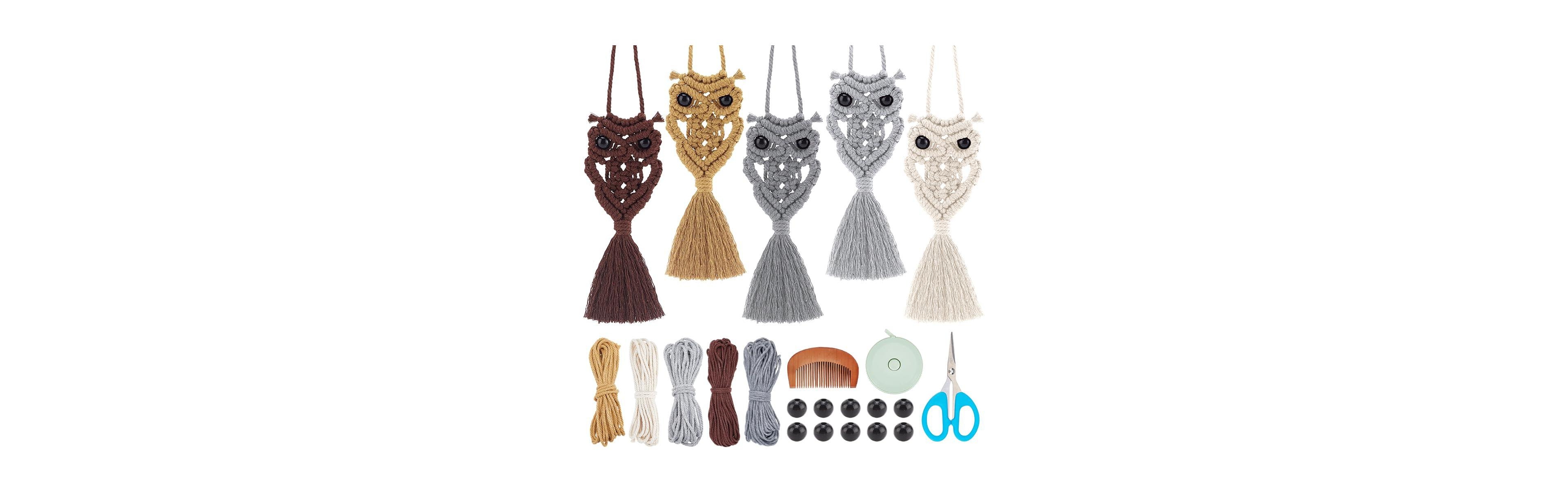 Aeelike 5pieces Owl Macrame Wall Hanging Kit For Adults Beginners Boho Diy Craft Supplies With Video Tutorials Home Decor