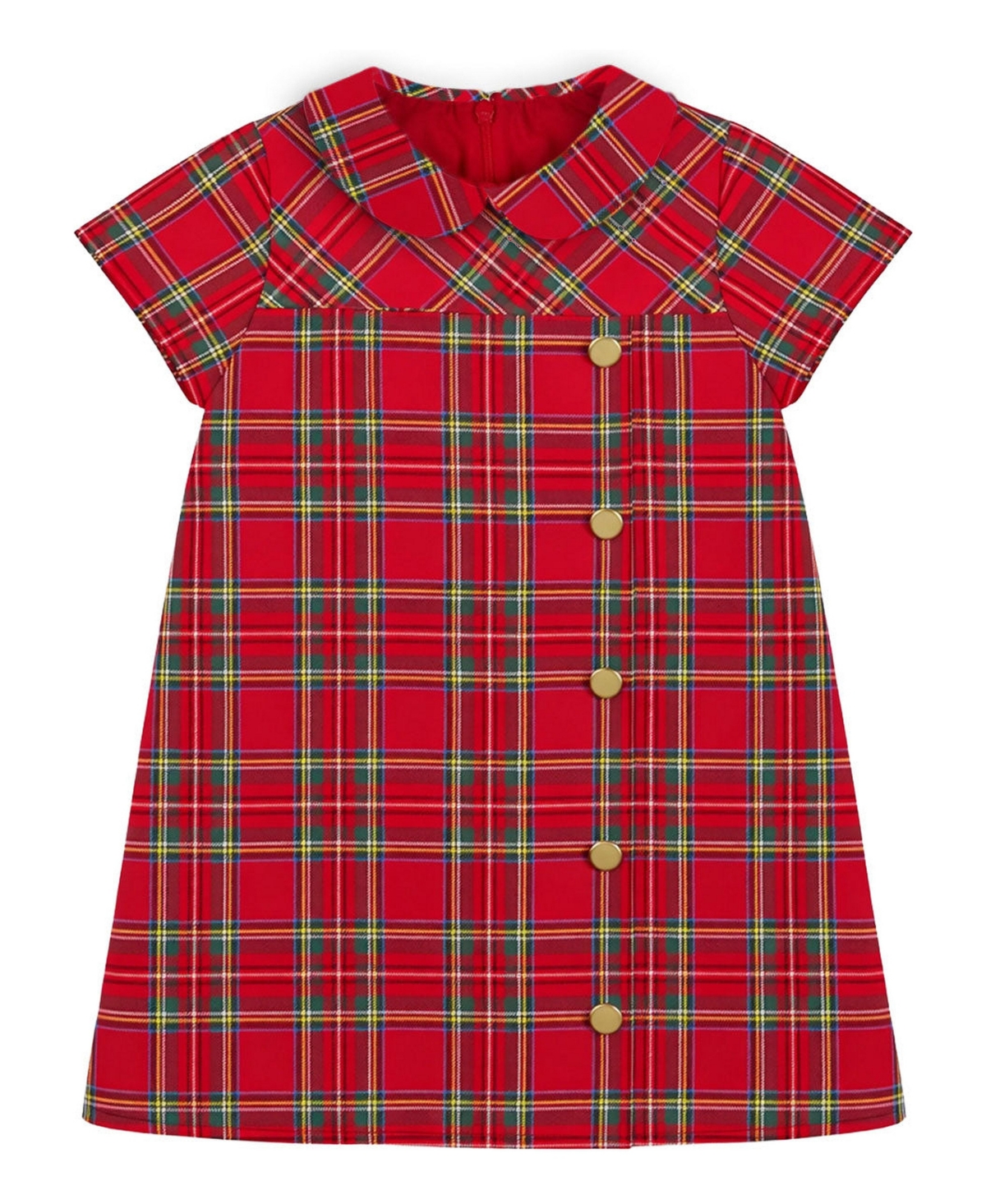 Florence Eiseman Toddler Girls' 2T-5T Plaid Collared Holiday Dress