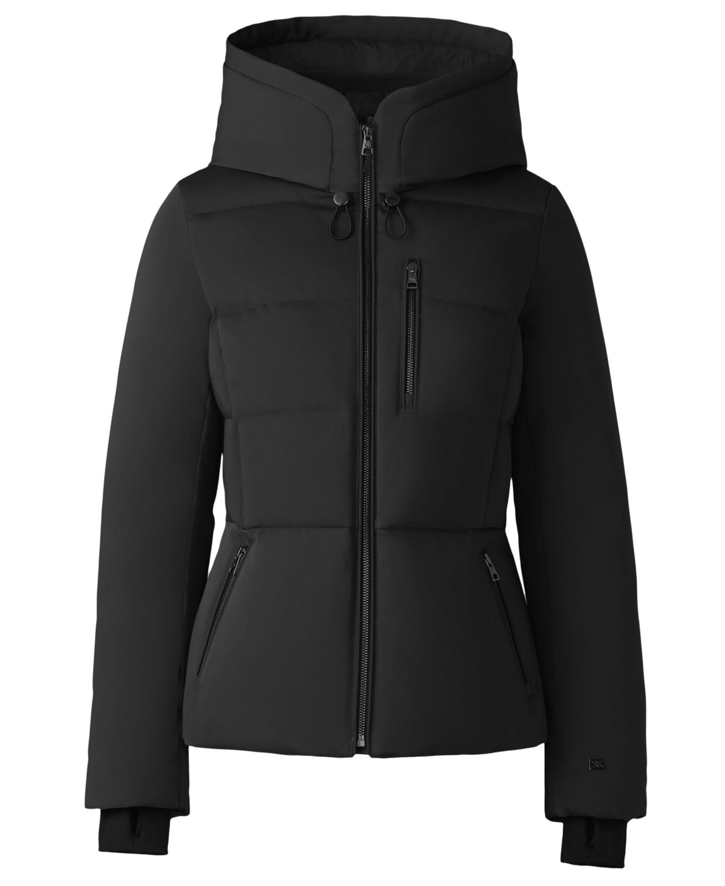 Женская куртка Soia & Kyo Hooded Zip-Front Down Puffer, цвет: Чёрный — фото 9