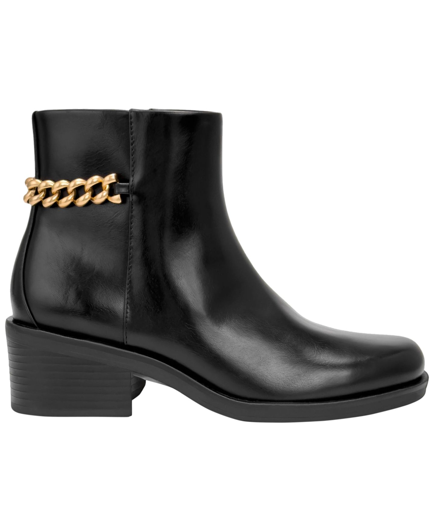 Женские ботинки Aerosoles Xia Block-Heel Round-Toe Faux Leather Booties, цвет: Чёрная искусственная кожа — фото 2
