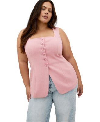 Plus Size Imogen Square Neckline Tailored Close Fit Vest