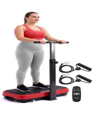 Vibration Plate Exercise Machine with Handlebar, 1-99 Speeds, 10 Programs, Remote Control for Home Fitness