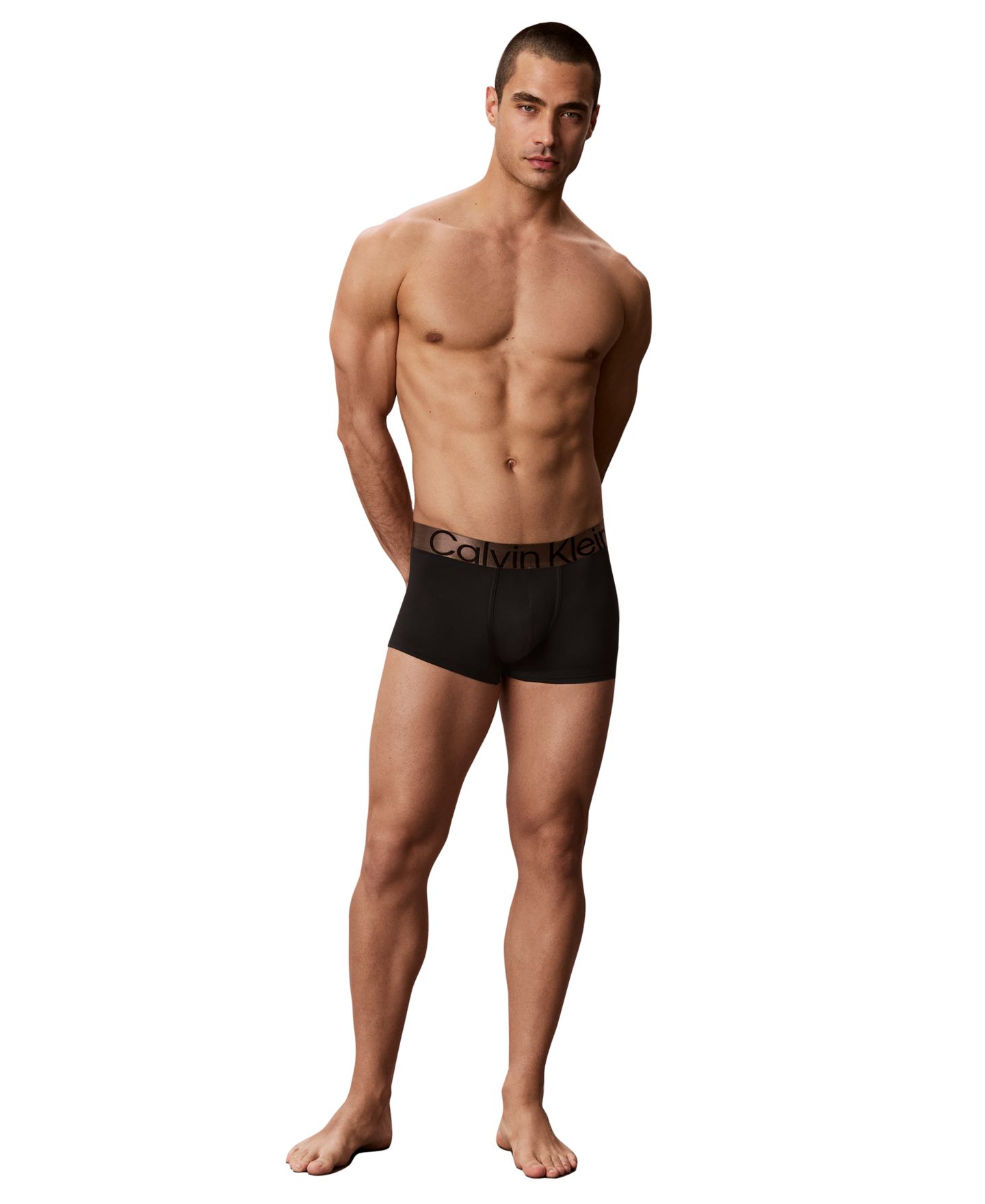 Мужские боксеры-брифы Calvin Klein из матовой микрофибры со стрейчем, Bronze, цвет: Чёрный — фото 2