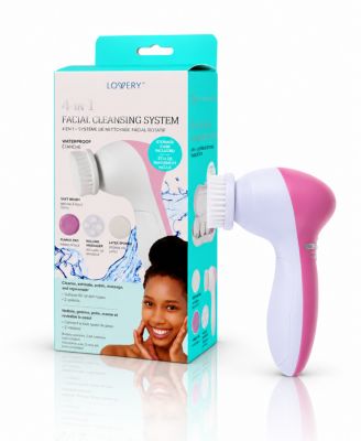 4-in-1 Facial Cleansing System, Skincare Device with 4 Attachments, Facial Cleansing Brush, Exfoliating and Massage Tool with Travel Case