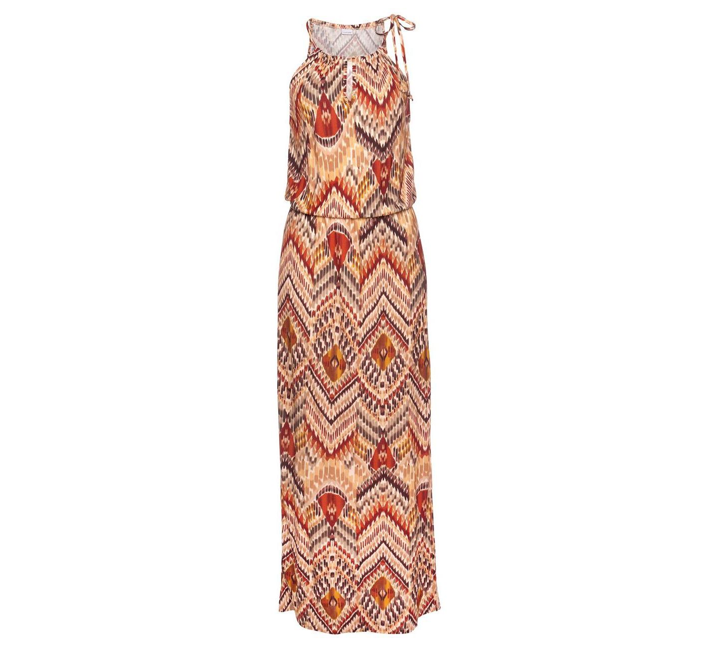 Женское платье Lascana Halter Print Maxi, цвет: Коричневый разноцветный — фото 5