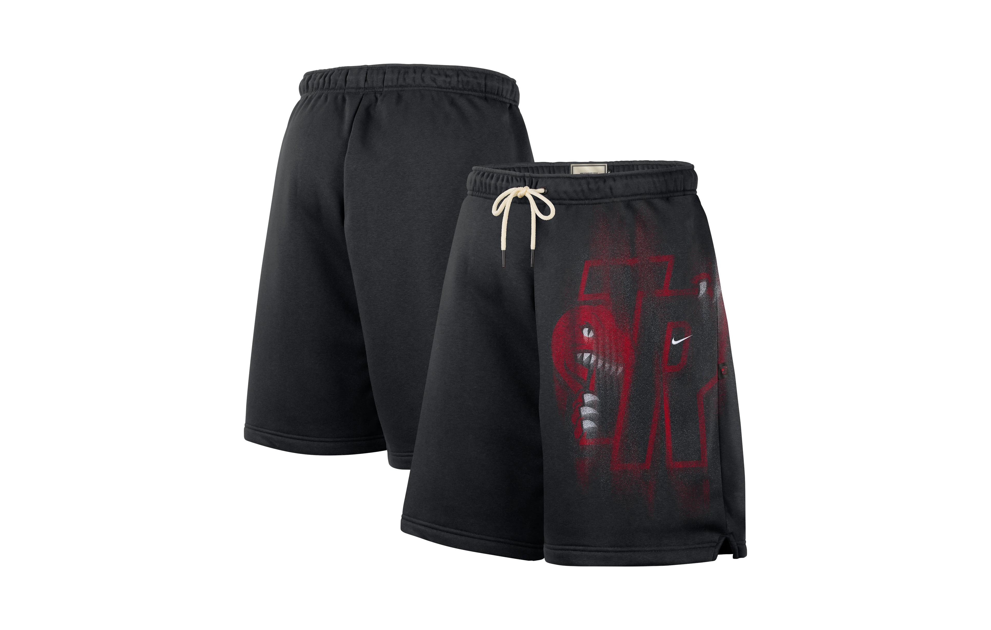 Nike Men's Black/ White Toronto Raptors Icon Practice Fleece Shorts