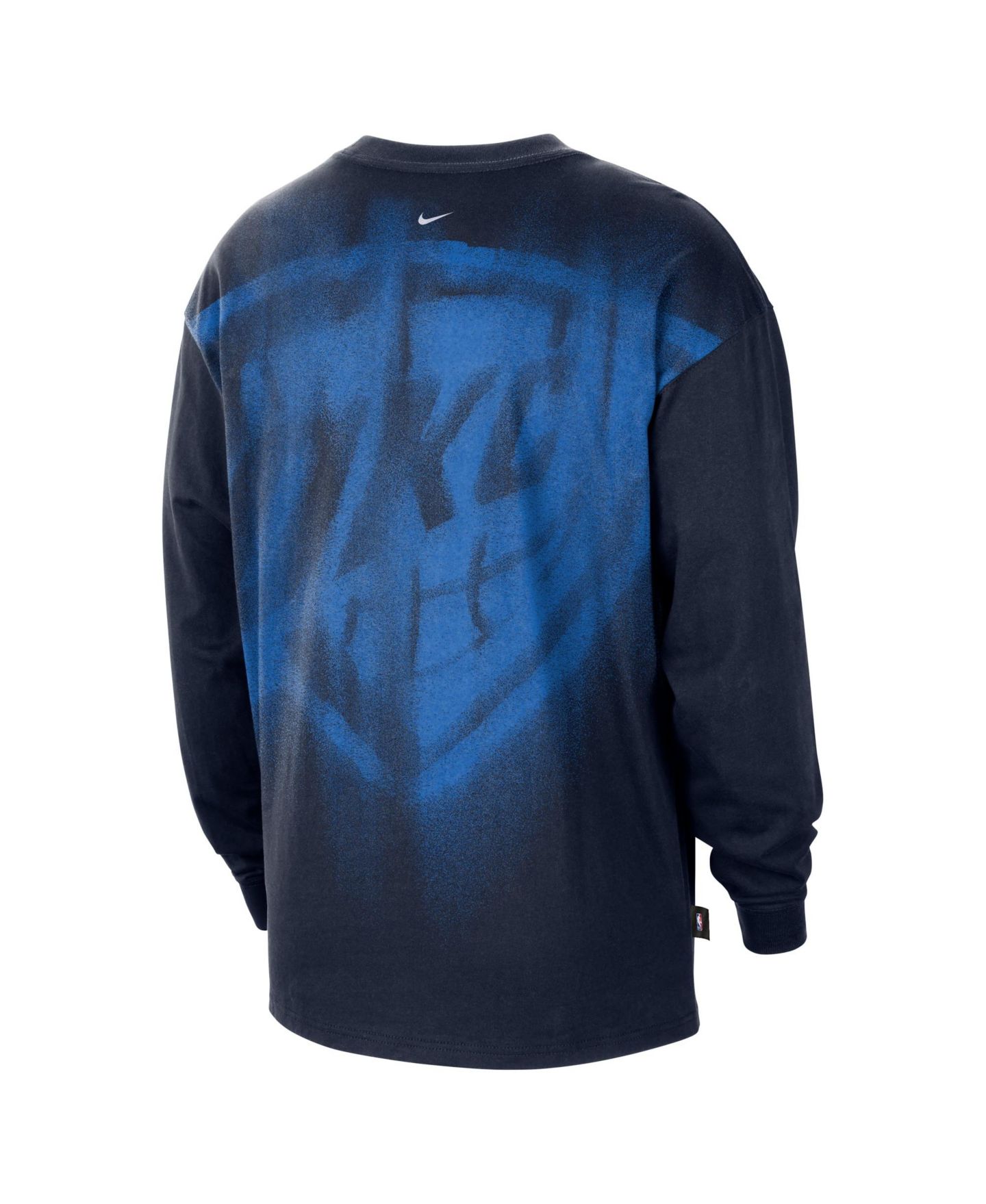 Мужская футболка Nike Navy Oklahoma City Thunder 2026 Standard Issue Pre-Game Performance Long Sleeve — фото 2