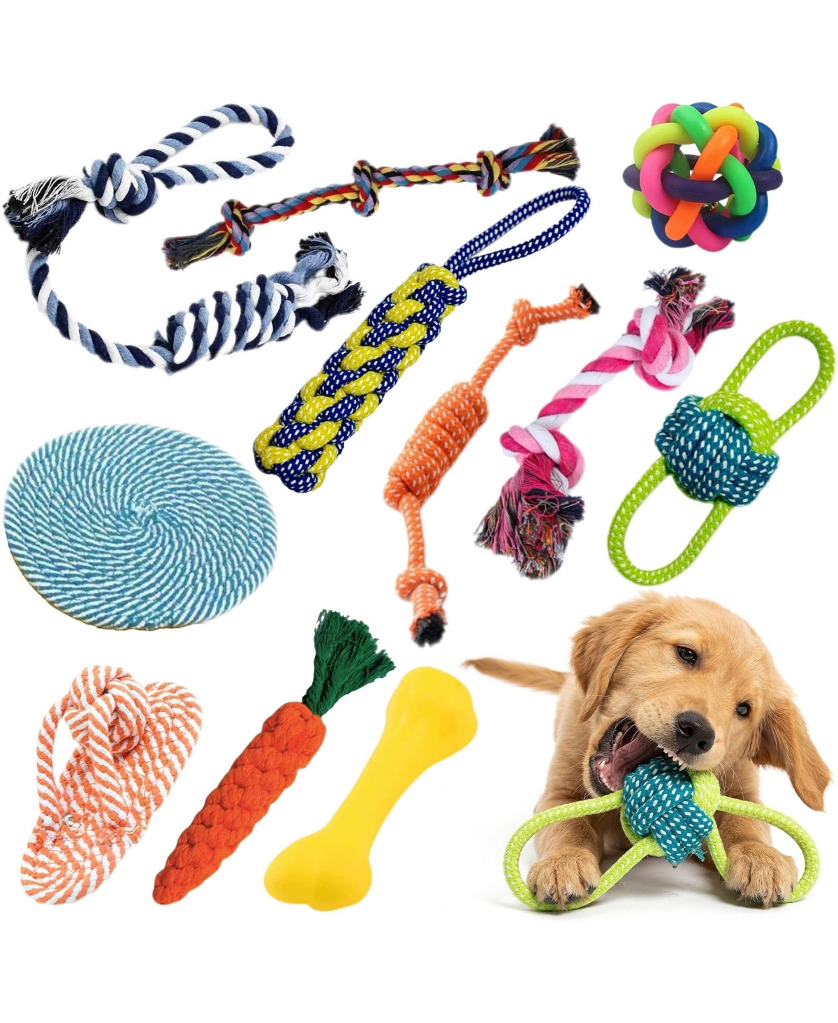 Magicorange 11 Pack Dog Rope Toy Variety Set For Puppies Small Medium Dogs Interactive Chew Toys - Default