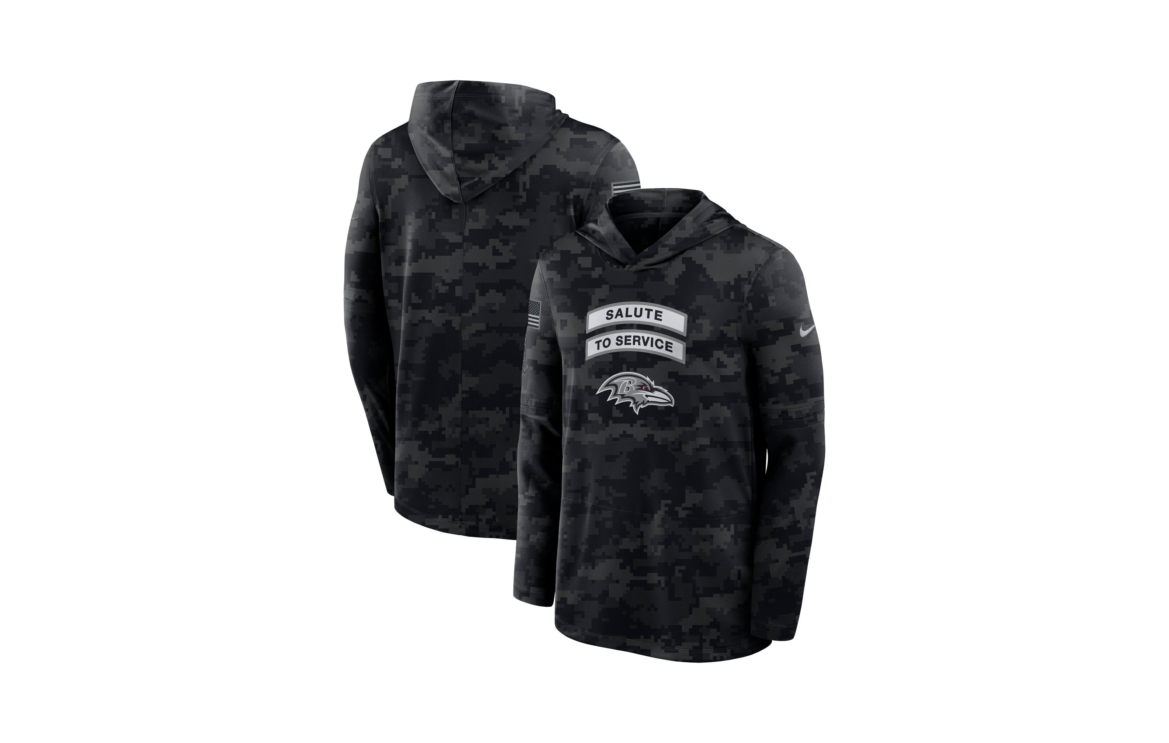 Nike Men's Black Baltimore Ravens Sideline Lightweight Hooded Pullover