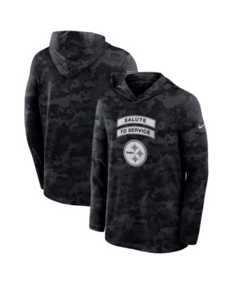 Men's Black Pittsburgh Steelers 2026 Salute to Service Sideline Lightweight Hooded Pullover