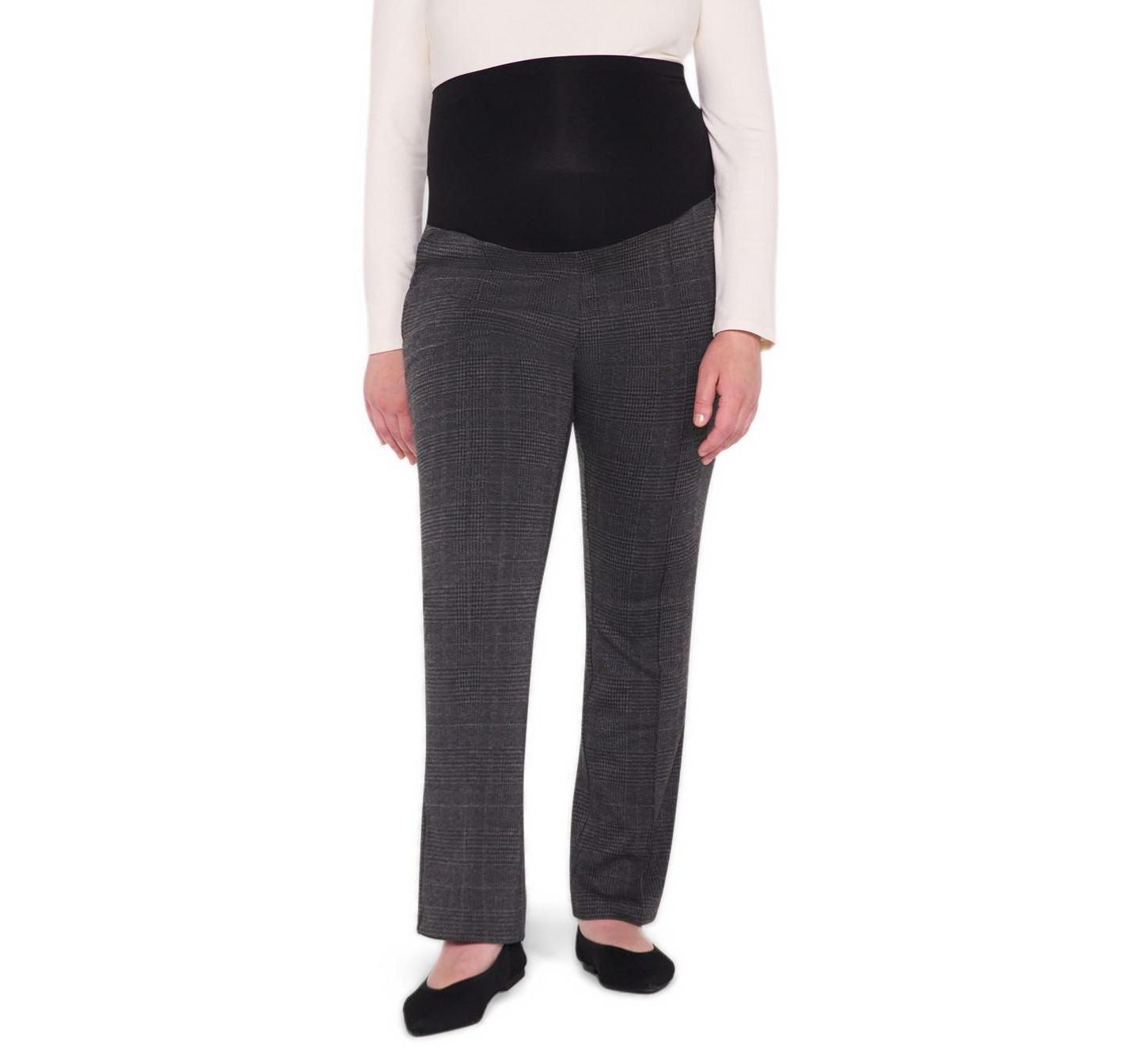 Женские зауженные брюки для беременных Motherhood Maternity Mia Secret Fit, цвет: Серый клетчатый — фото 1